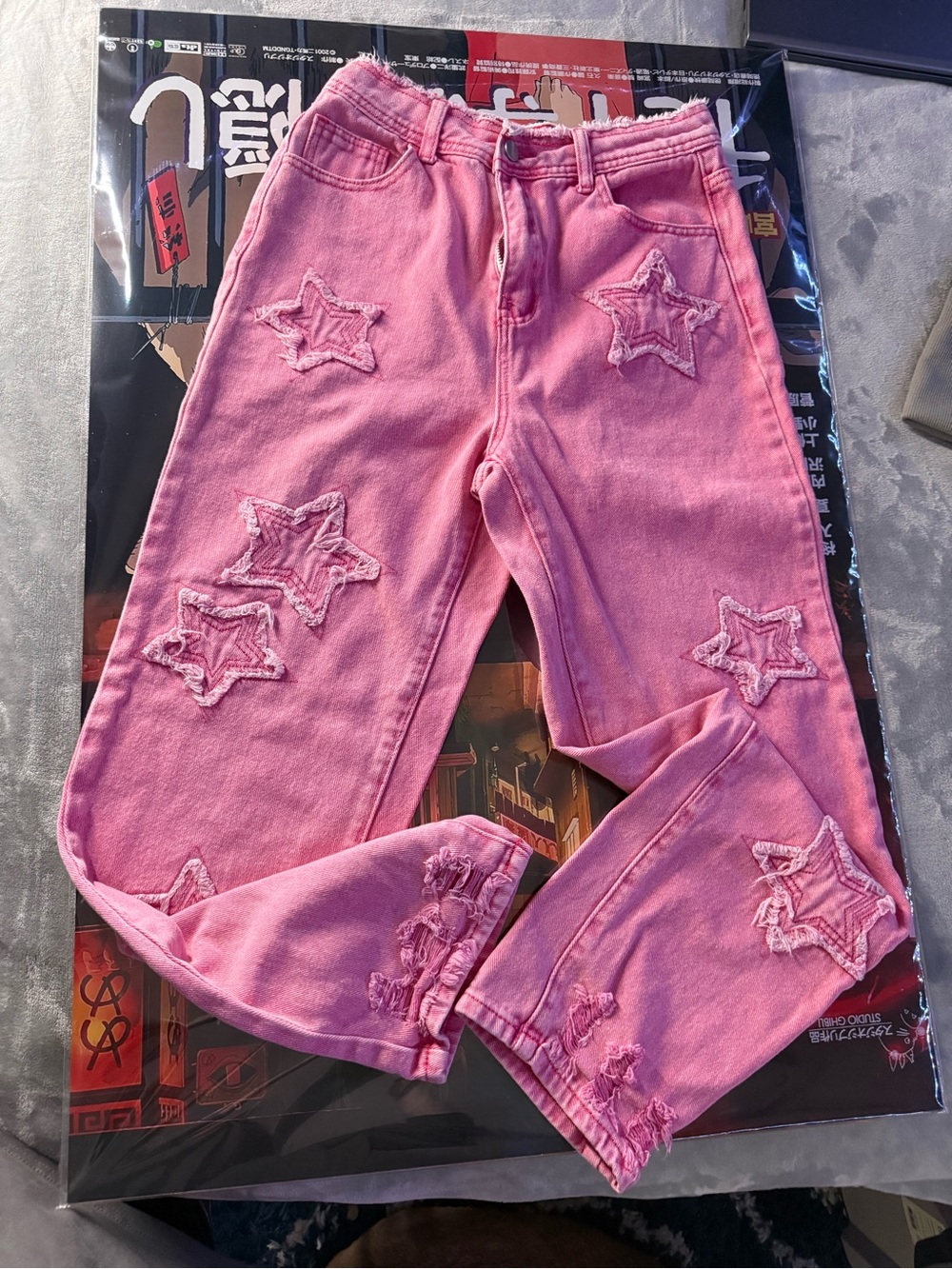 Pink Star Appliqué Women's Jeans
